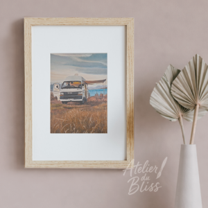 Camper Van at Lake Pukaki | Original Gouache Painting