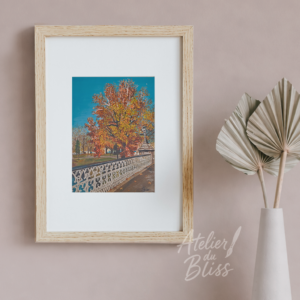 Fiery Tree of Victoria Square | Original Gouache Painting