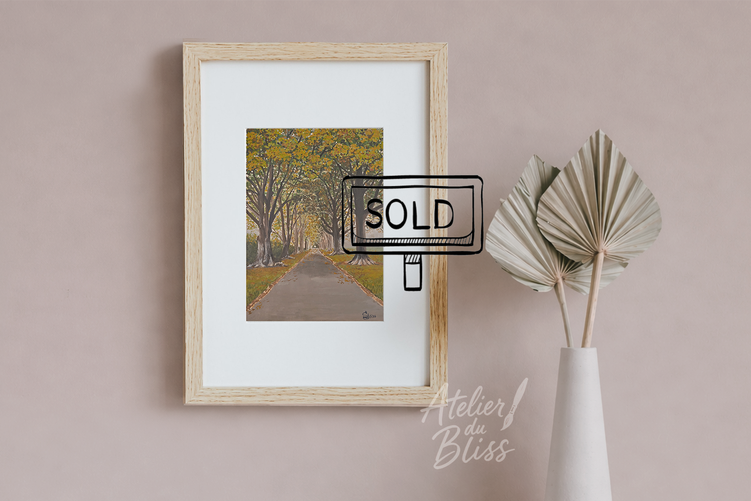 St. James Park Tree Lane | Original Gouache Painting