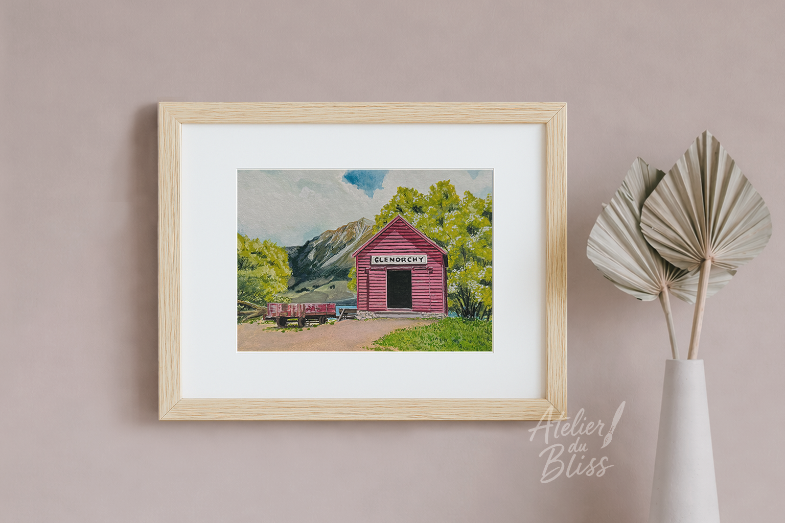 Glenorchy Red Barn | Original Gouache Painting