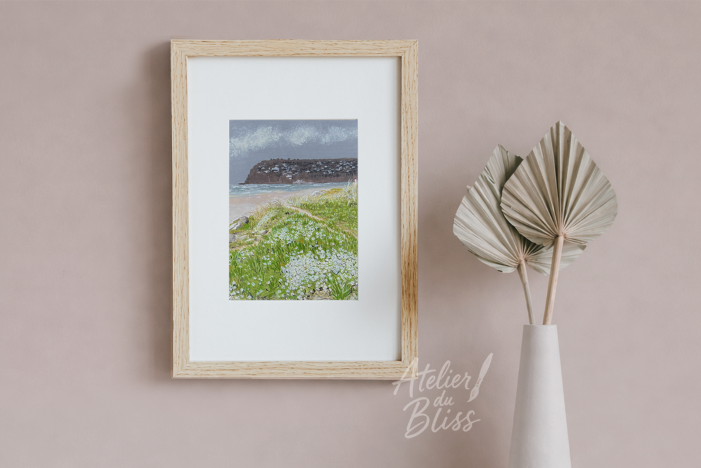Sumner Beach & Cliff Houses | Original Gouache Painting
